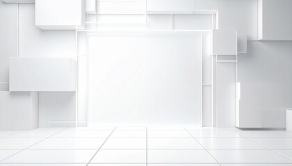 Fototapeta premium White Geometric Abstract Modern Interior Design