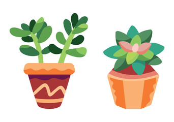 Set Hand drawn houseplant collection