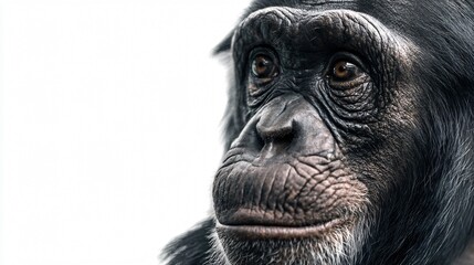 Naklejka premium Bonobo Isolated on White Background - Professional Photo for Creative Projects
