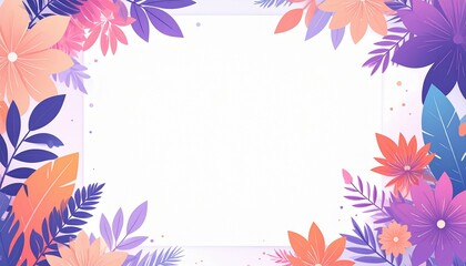 Obraz premium Floral Frame Pastel Blossoms Empty White Space