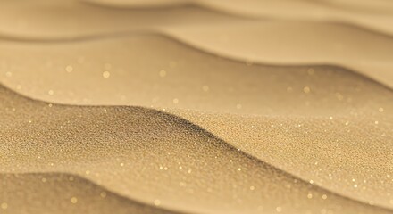 Obraz premium Golden Sands Close-Up Texture of Sparkling Desert Dunes, Abstract Nature Background Image