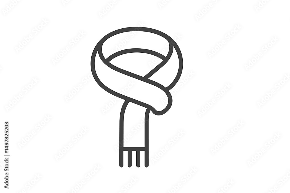 Poster stylish knot tied on a scarf displayed against a plain background showcasing elegant textile design