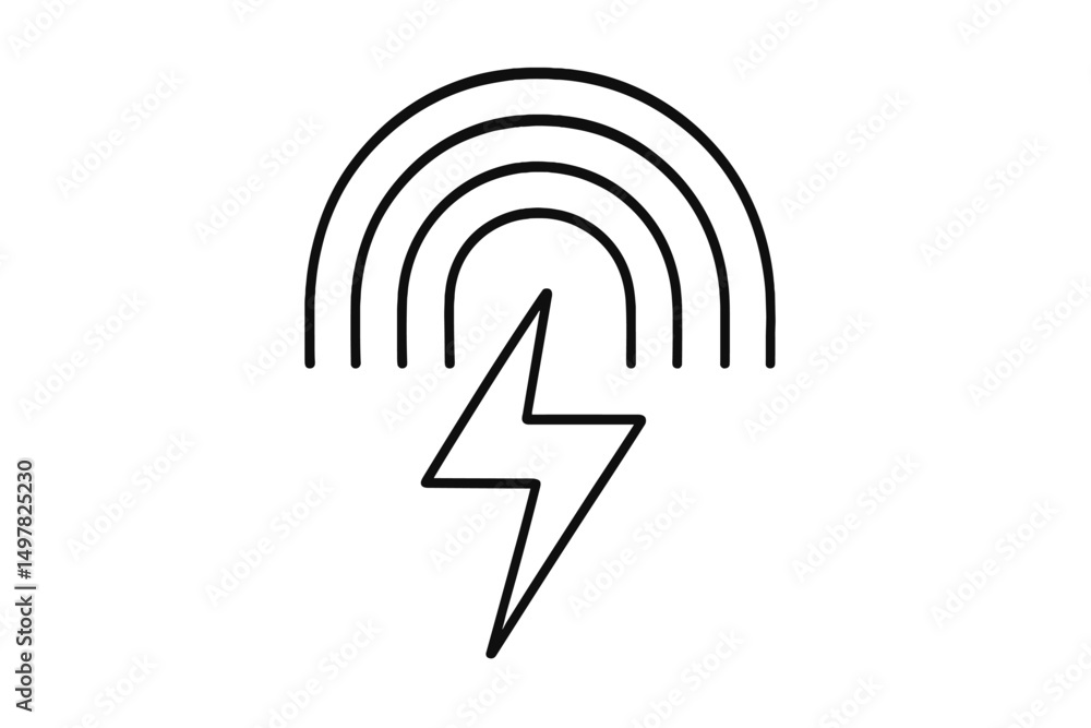 Aufkleber creative design of a rainbow and lightning bolt symbolizing contrast and duality in nature