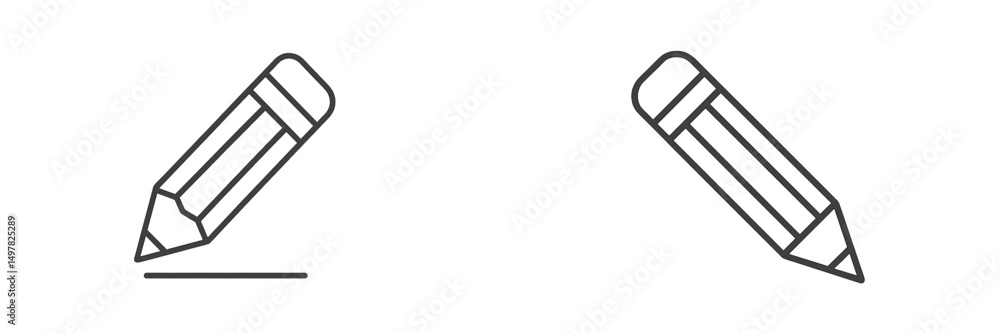Poster Drawings in progress on a clean white background with a pencil and a line being created in a creative workspace