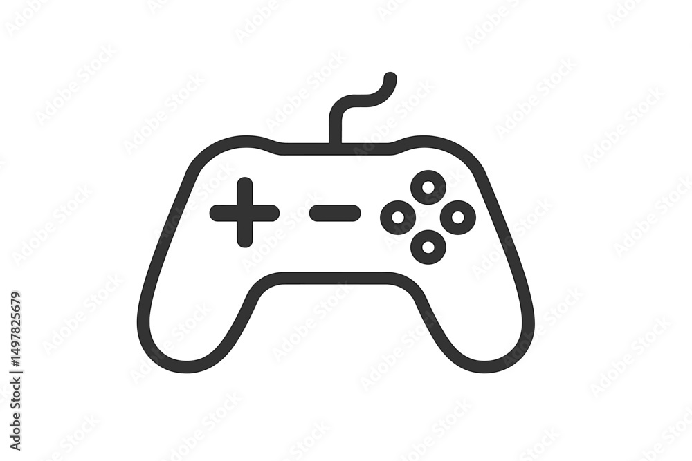 Poster video game controller displayed on a simple background in a modern design setting