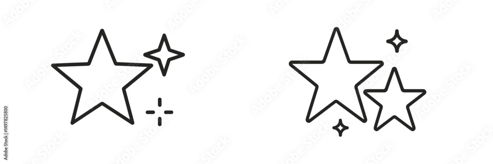 Poster decorative stars and sparkles create a whimsical atmosphere in a minimalistic design