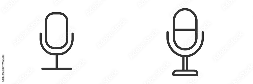 Poster high quality microphone icons designed for audio projects showcasing simplicity and professionalism