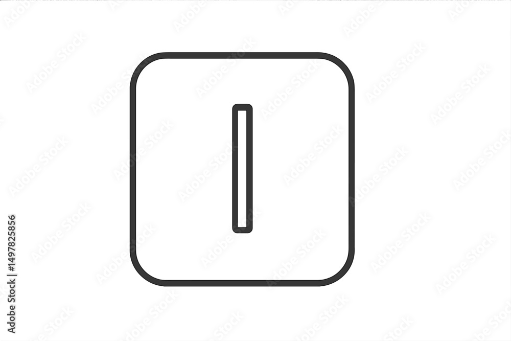 Poster simple design of a solid rectangle with a single vertical line, highlighting minimalism in modern ar