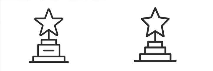 Star trophies displayed on simple pedestals highlighting achievements in a minimalist style at a celebration event