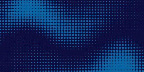 Obraz premium blue wavy halftone background. Dot pop art sport style vector.