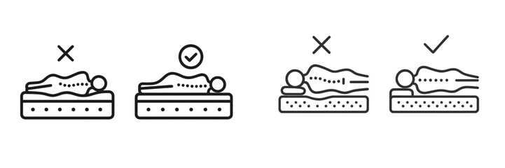 Guidance on proper and improper sleeping positions for optimal spinal health during sleep