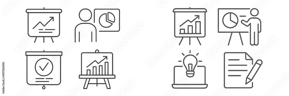 Fototapete Presentation of data using charts and graphs in a professional setting focused on business strategies and growth