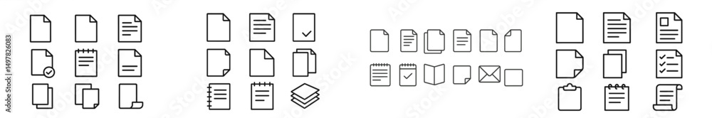 Fototapete various document and note designs displayed in a clean layout for office and personal use
