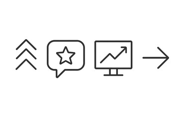 Symbols represent growth, engagement, and success in digital marketing strategies for business enhancement