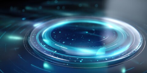 Obraz premium Smart device symbol with futuristic HUD-style details in digital art