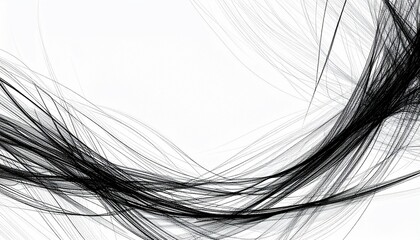 Obraz premium Ink Trails Abstract Black White Lines