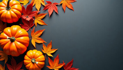 Fototapeta premium autumn background with pumpkin