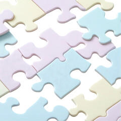 Obraz premium Pastel jigsaw puzzle pieces on black background