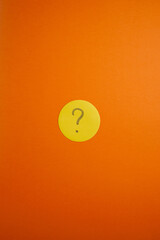 Question mark isolated on yellow background. Problem solving