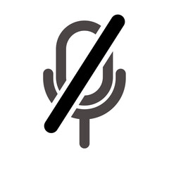 Mute Microphone Icon  A Simple Graphic Design of a Silenced Voice Recorder