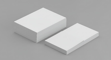 Stack of Blank White Business Cards Mockup Print Template Design