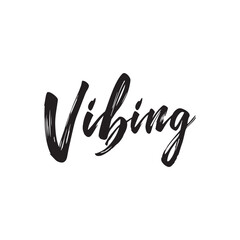 Stylish calligraphy text logo Vibing