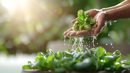Caring for a delicate plant with gentle hands
