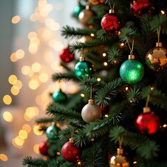 Obraz premium christmas tree and decorations