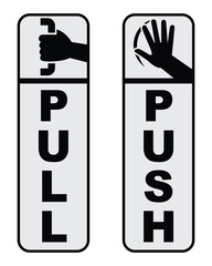 Illustration of pull and push sign