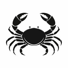 Attacking Crab Silhouette &mdash; Flat 2D Minimalist Vector