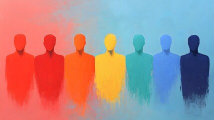 Colorful Silhouette Figures Representing Diversity and Inclusion