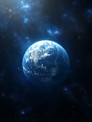 Obraz premium Earth from space, glowing, cosmic