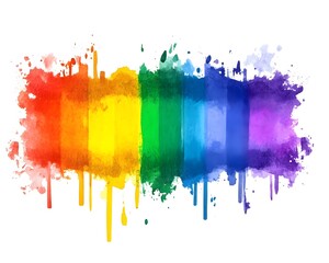 Fototapeta premium Rainbow Watercolor Splatter Paint Background