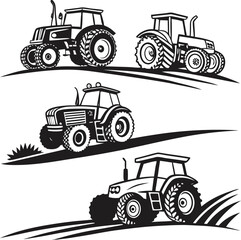 Farm Tractor Silhouette