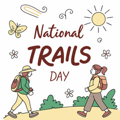 NATIONAL TRAILS DAY vector illustration