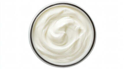 Sour Cream Bowl from Top View for Culinary and Food Presentation