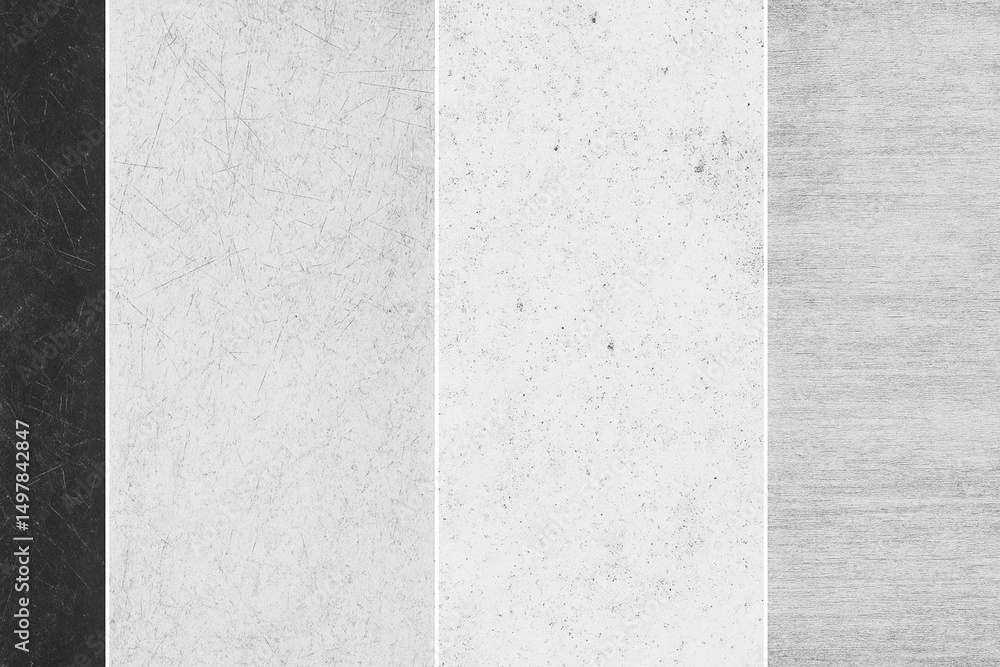 Poster texture and tone: a collection of monochromatic panels display subtle textures, ranging from dark to