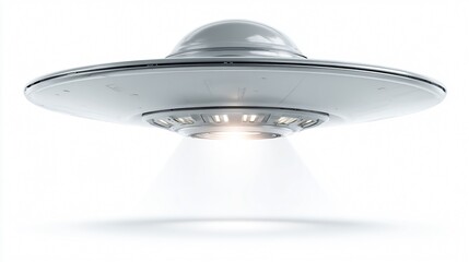 UFO Isolated on White Background - Professional Alien Spaceship Concept