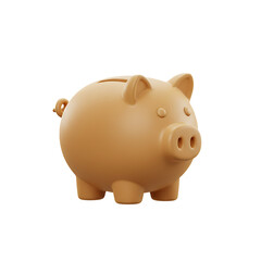 Obraz premium 3D Render of a Tan Piggy Bank Saving Money Concept