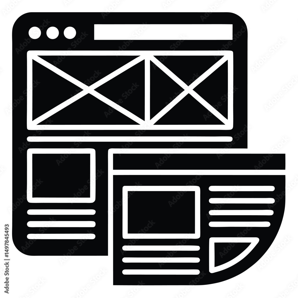 Poster web designer element isolated graphic tablet for design on white background