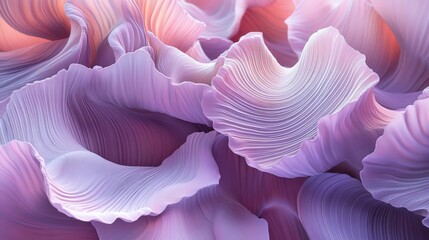 The close-up image of the flowing purple fabric exudes a sense of gentle calmness, as the soft, undulating folds of the material produce a soothing mood, while the smooth texture emphasizes the