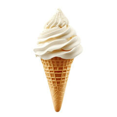 Creamy soft-serve ice cream in a waffle cone