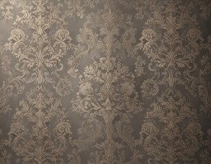 Sophisticated damask wallpaper, subtle sheen, high-resolution detail, surface, fabric