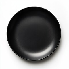 Simple dark plate close up studio shot isolated on white background