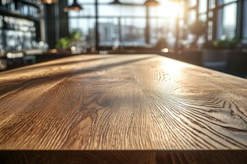 Wooden table top in a cafe