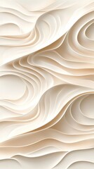 The combination of soft cream and beige tones in an abstract, flowing wave pattern results in a serene and elegant visual, well-suited for backgrounds or modern decor