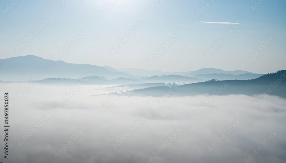 Poster serene atmospheric scene with softness and depth in perspective
