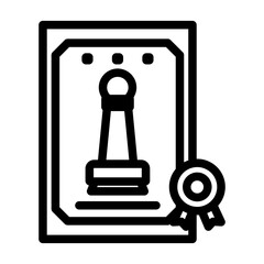 certificate line icon