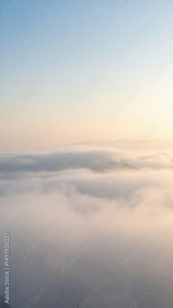 Poster serene atmospheric scene with softness and depth in perspective