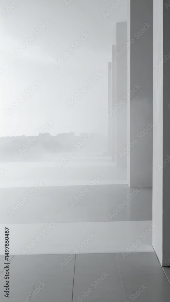 Poster serene atmospheric scene with depth and softness in perspective